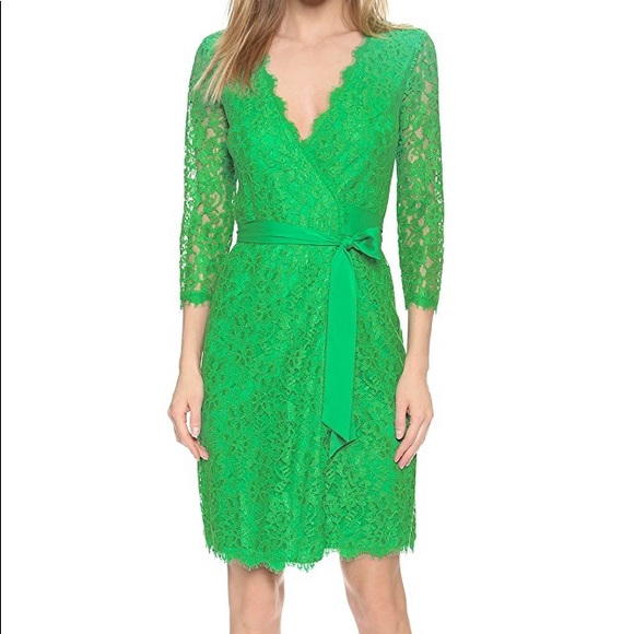 dvf lace wrap dress
